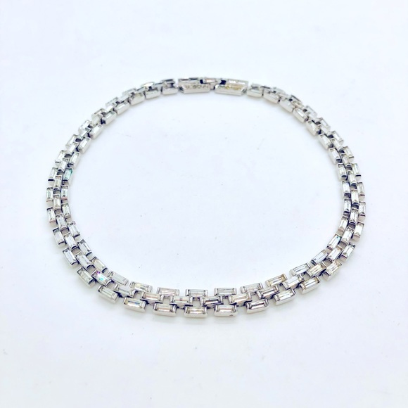 Vintage Rare CROWN TRIFARI Baguette Rhinestone Necklace - Picture 1 of 17